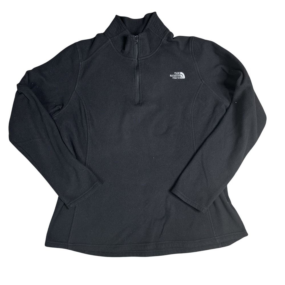 The North Face Women's Large Fleece Black Quarter Zip Fitted Pullover